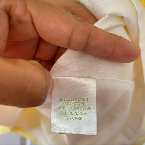 Lilly Pulitzer Linen Yellow Floral Ruffle Dress 6 - Picture 11 of 13